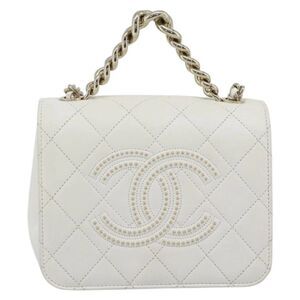 Chanel Beauty Begins Flap Quilted Lambskin White Leather Shoulder Bag Bag